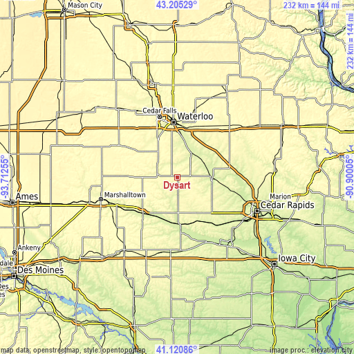 Topographic map of Dysart