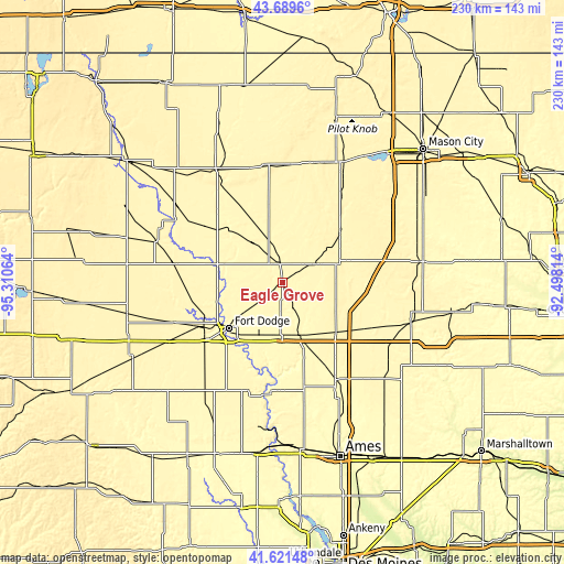 Topographic map of Eagle Grove