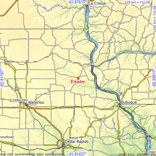 Topographic map of Elkader