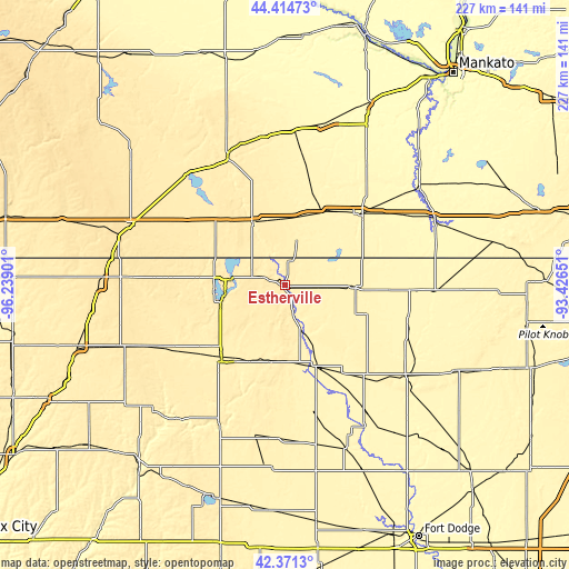 Topographic map of Estherville