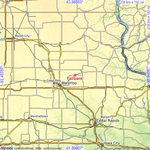 Topographic map of Fairbank