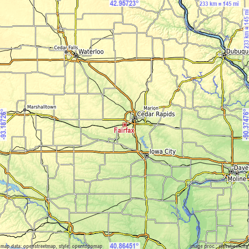 Topographic map of Fairfax