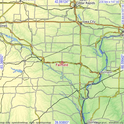 Topographic map of Fairfield