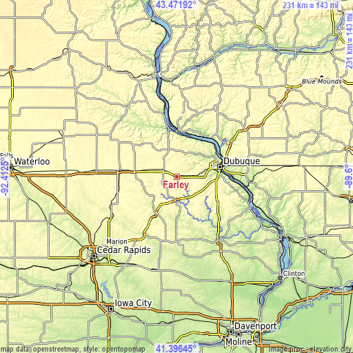 Topographic map of Farley