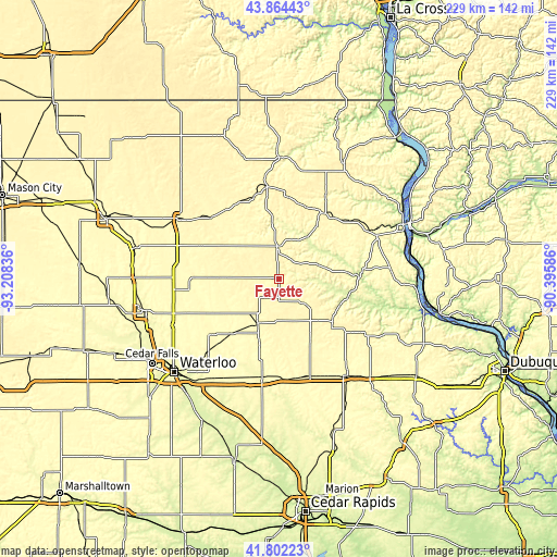 Topographic map of Fayette