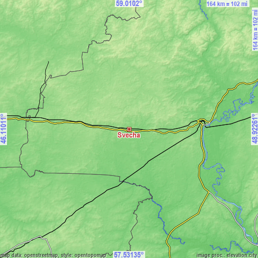 Topographic map of Svecha