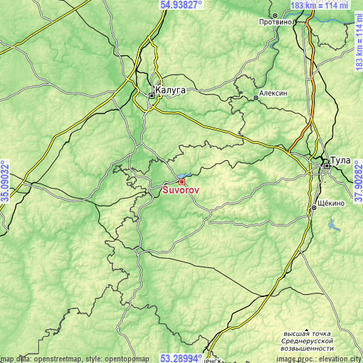 Topographic map of Suvorov