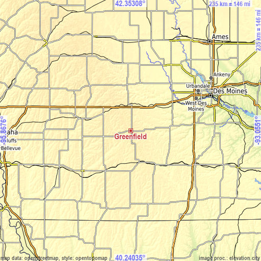 Topographic map of Greenfield