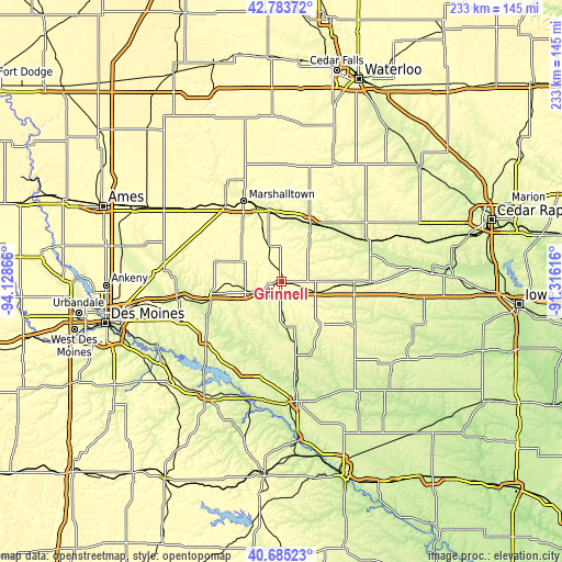 Topographic map of Grinnell