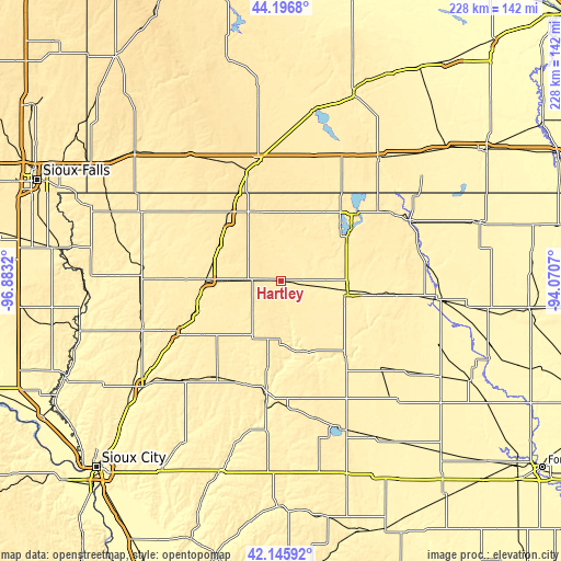 Topographic map of Hartley