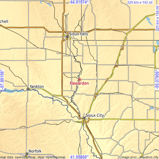 Topographic map of Hawarden