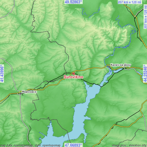 Topographic map of Surovikino