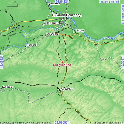 Topographic map of Surovatikha