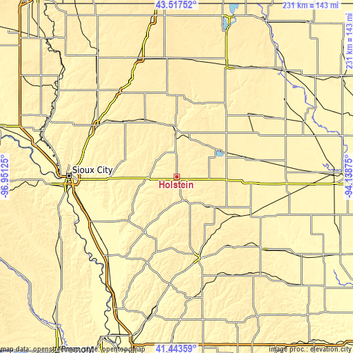 Topographic map of Holstein