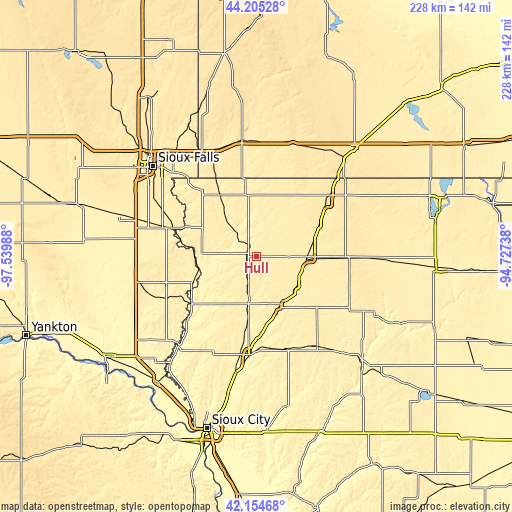 Topographic map of Hull