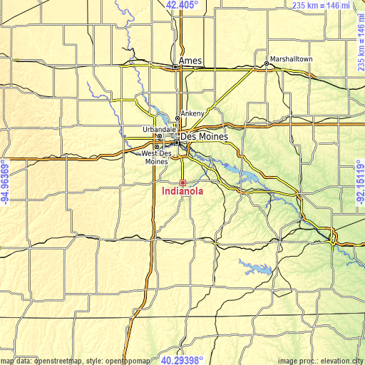 Topographic map of Indianola