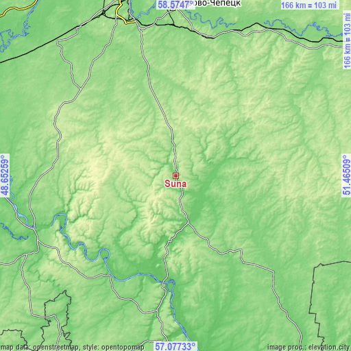 Topographic map of Suna