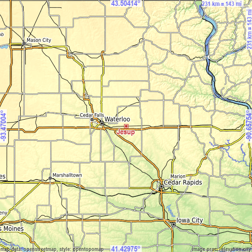 Topographic map of Jesup