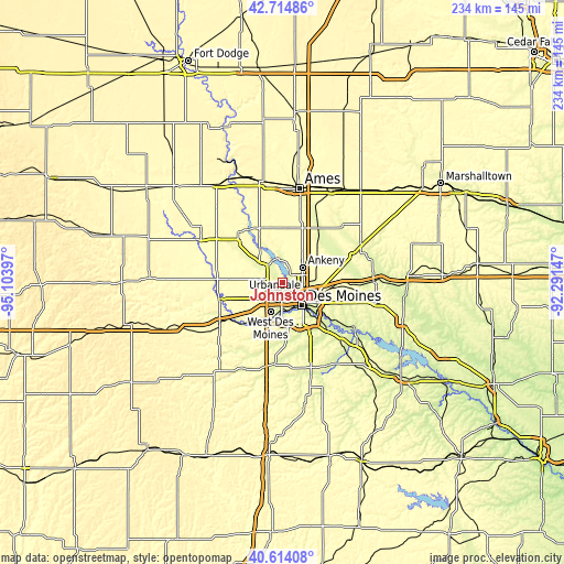 Topographic map of Johnston