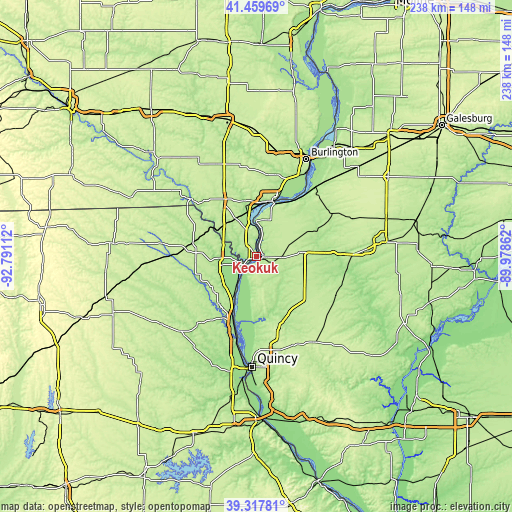 Topographic map of Keokuk