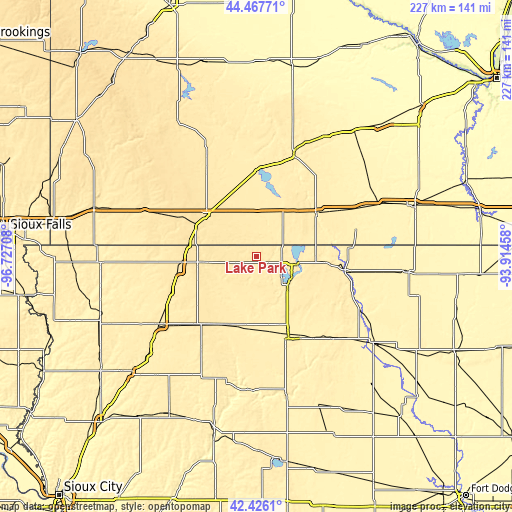 Topographic map of Lake Park