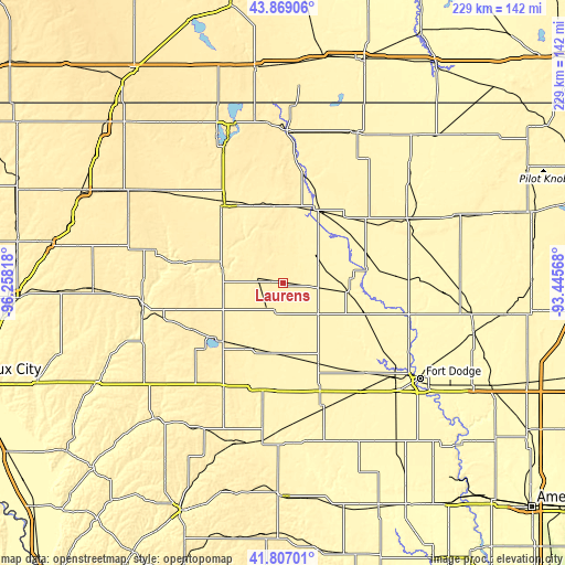 Topographic map of Laurens