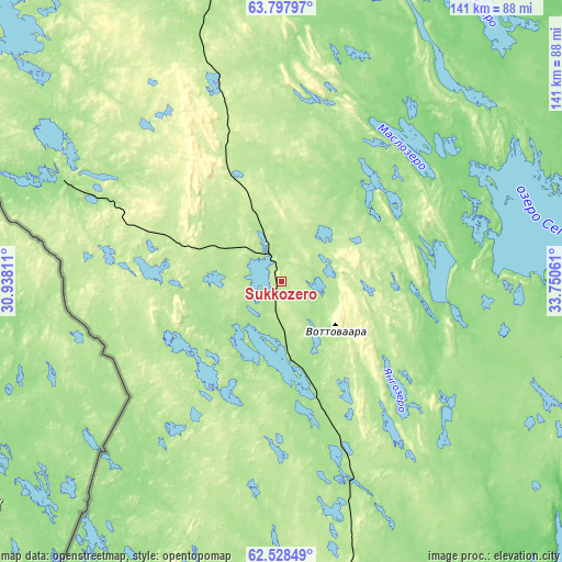 Topographic map of Sukkozero