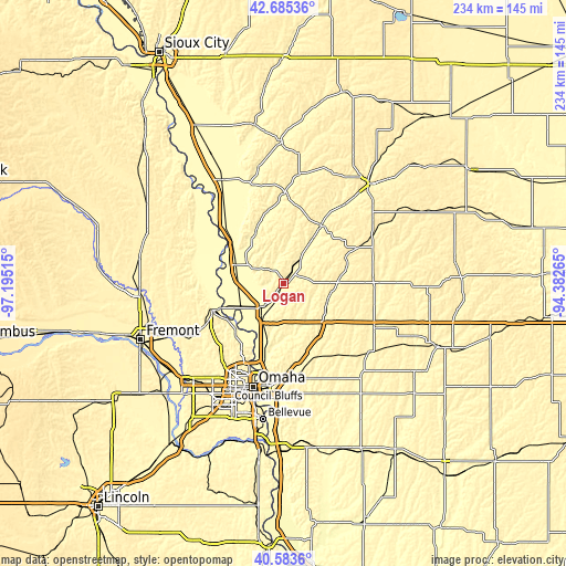 Topographic map of Logan