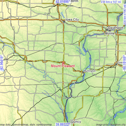 Topographic map of Mount Pleasant