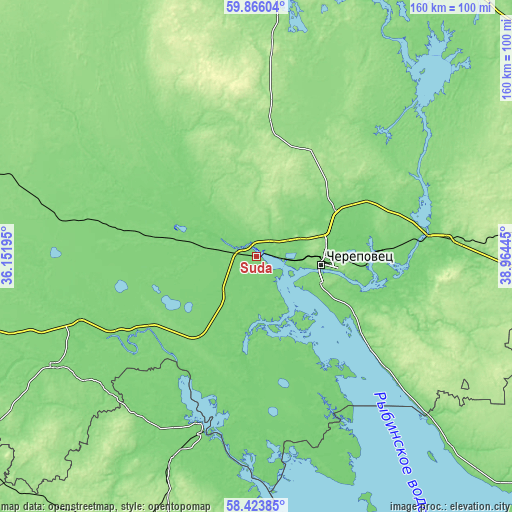 Topographic map of Suda