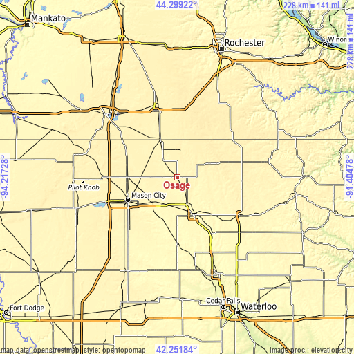 Topographic map of Osage