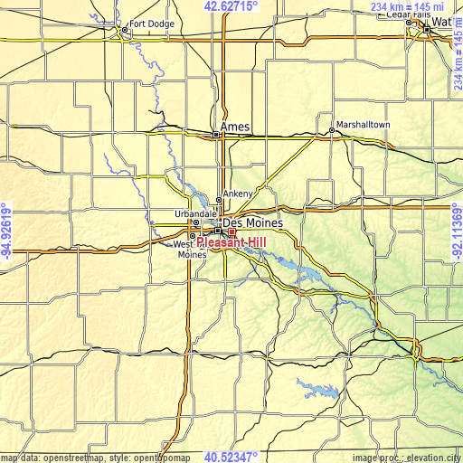 Topographic map of Pleasant Hill