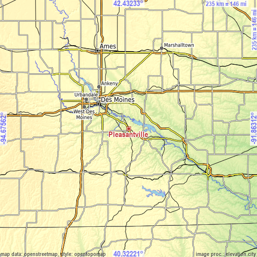 Topographic map of Pleasantville