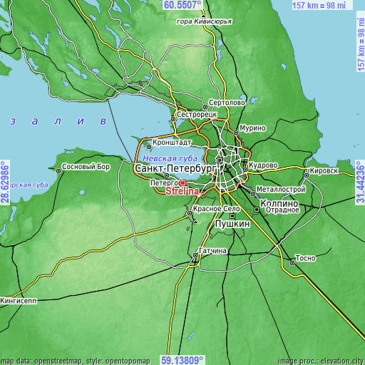 Topographic map of Strel'na