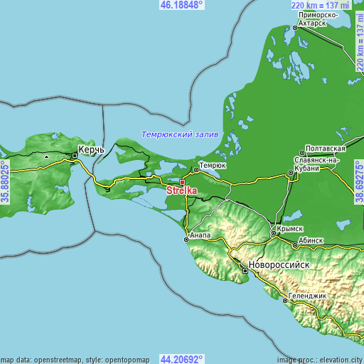 Topographic map of Strelka