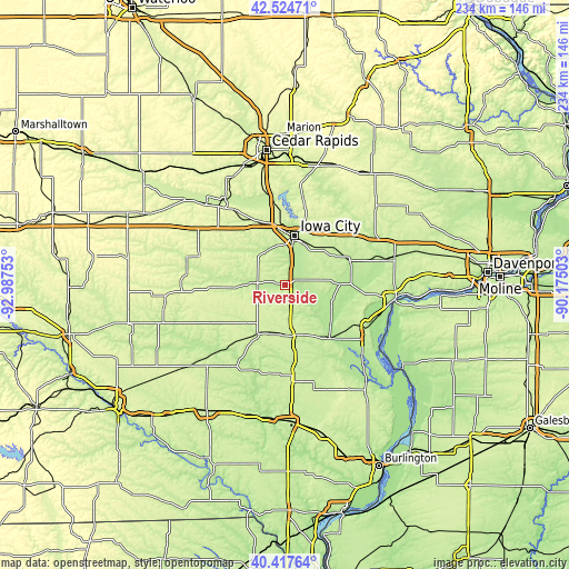 Topographic map of Riverside