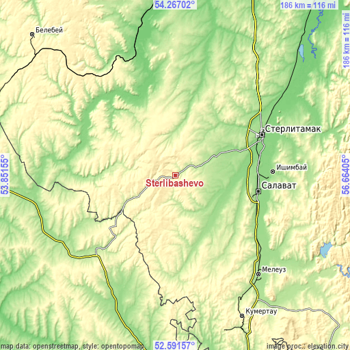 Topographic map of Sterlibashevo