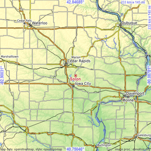 Topographic map of Solon