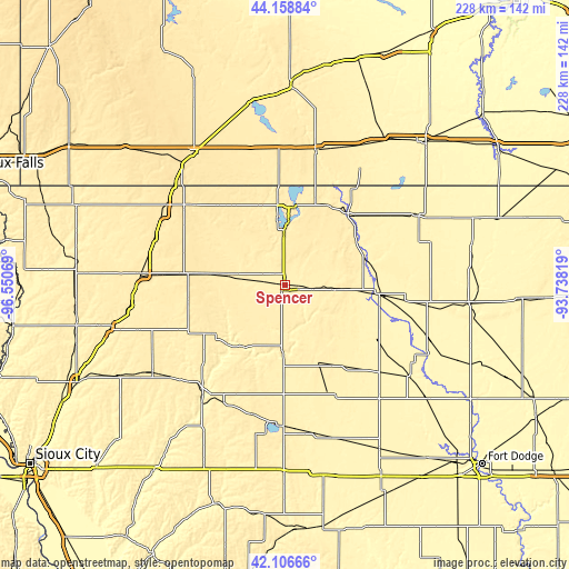 Topographic map of Spencer