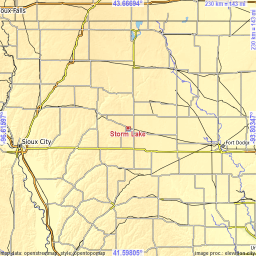 Topographic map of Storm Lake