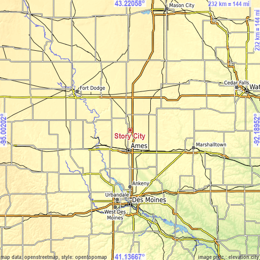 Topographic map of Story City