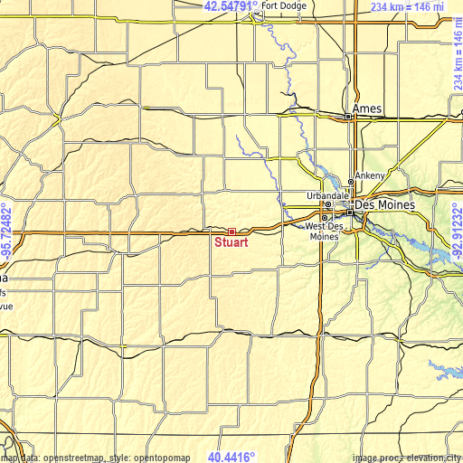 Topographic map of Stuart