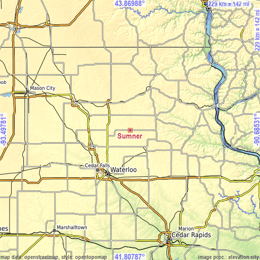 Topographic map of Sumner