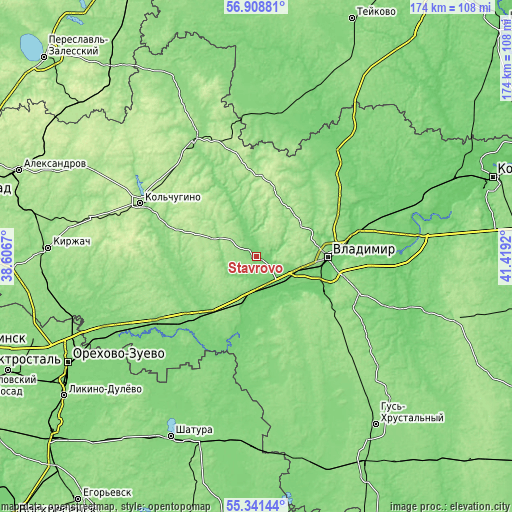 Topographic map of Stavrovo