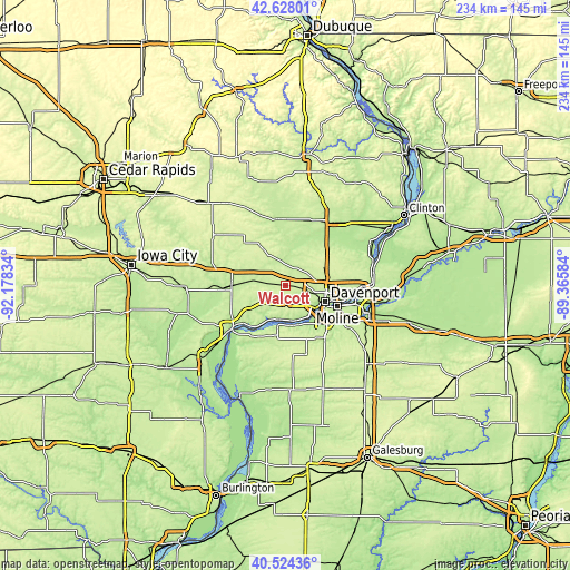 Topographic map of Walcott