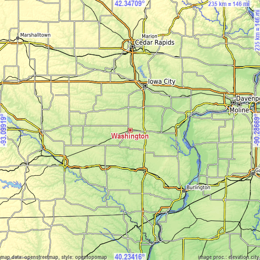 Topographic map of Washington