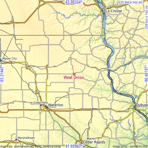 Topographic map of West Union