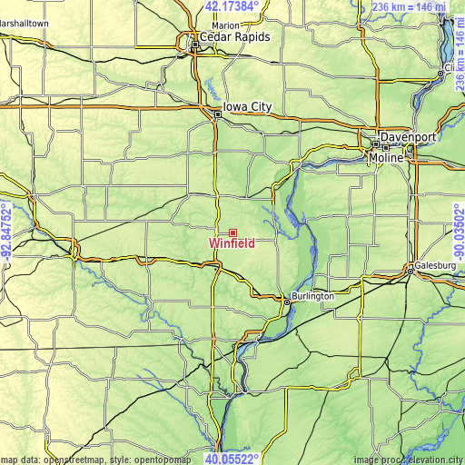 Topographic map of Winfield