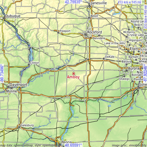 Topographic map of Amboy