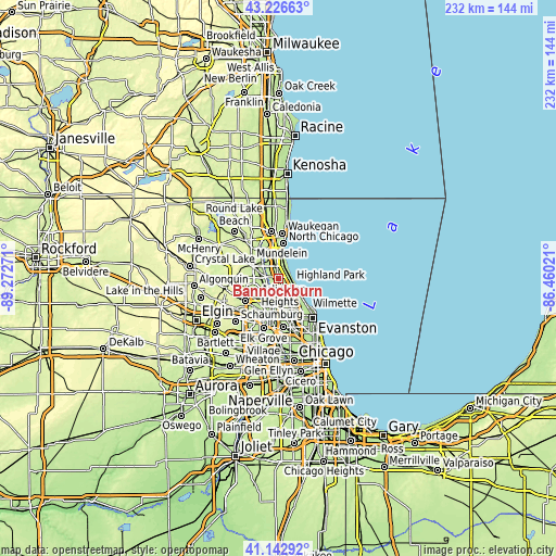 Topographic map of Bannockburn